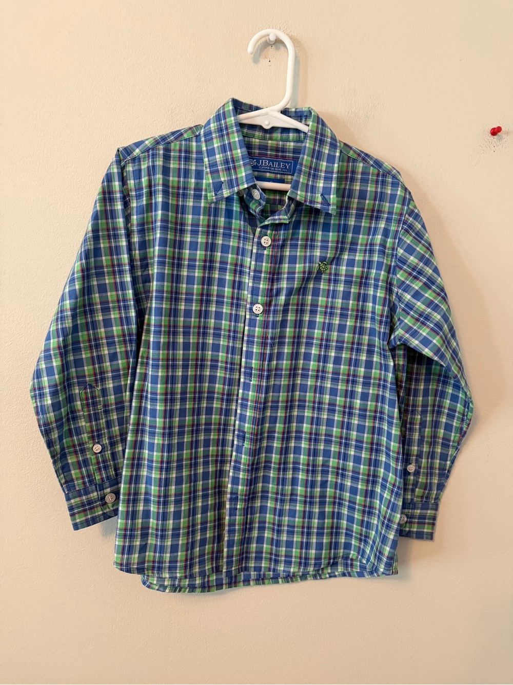 J.Bailey Green & Blue Plaid Button-Down Shirt